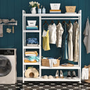 Axyaa 6-Tier Clothes Closet Organizer with Hanging Rod and Shelves