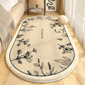 Axyaa Cream French Style Oval Carpet for Master Bedroom Luxury Decor
