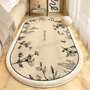 Axyaa Cream French Style Oval Carpet for Master Bedroom Luxury Decor
