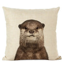 Axyaa Cute Animal Parrot & Deer Linen Pillowcase for Bedroom & Living Room