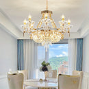 Axyaa Luxury Crystal Chandelier for European-Style Living Room, Bedroom, and Stairwell