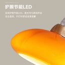 French Cream Pumpkin Pendant Light by Axyaa: Wooden Glass Small Chandelier for Home or Restaurant