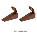 Axyaa Walnut Door Block: Anti-Collision Barrier for Storm Door, Easy to Install