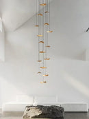 Axyaa Solid Wood Japanese Wabi-sabi Chandelier with LED for Tea Room, Restaurant, or Staircase