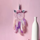 Axyaa Pink Unicorn Dream Catcher for Girls' Kawaii Room Decor & Bedroom Nursery