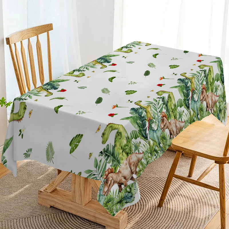 Axyaa Tropical Plant Dinosaur Table Runner for Rustic Dining Decor