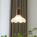 Axyaa Nordic Wood Glass LED Pendant Light for Dining Bedroom Balcony