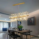 Axyaa Art Crystal Beads Chandelier: Luxury LED Pendant Lighting Fixture.