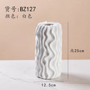 Axyaa Striped Ceramic Vase Wavy Pattern Flower Arrangement Terrarium Home Decoration