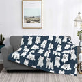 Axyaa Westie Dog Anatomy Flannel Blanket - Cozy Home Sofa Office Travel Throw