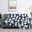 Axyaa Westie Dog Anatomy Flannel Blanket - Cozy Home Sofa Office Travel Throw
