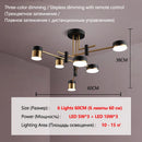 Axyaa Sputnik Chandelier Pendant Light 8-Light Three-Color Dimming Luxury Nordic Modern Lighting