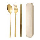 Axyaa Stainless Steel Tableware Set - Knife Fork Spoon Flatware Boxecc