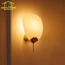 Axyaa Brass Ginkgo Wall Lamp LED G9: Luxury Medieval Zen Art for Living Room or Bedroom