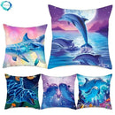 Axyaa Dolphin Pattern Pillowcase for Home Sofa Car Decoration