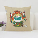 Axyaa Beijing Opera Face Changing Pillow Case 45x45cm for Sofa & Car Decoration