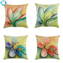 Vintage European Lily Oil Painting Linen Cushion Cover by Axyaa - 45X45CM