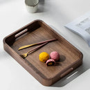 Axyaa Black Walnut Rounded Corner Tray, Solid Wood Handheld Fruit Tray