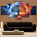 Axyaa Surreal Duality Landscape Poster Painting Nature Wall Art Home Decor_Printing Modern Mural