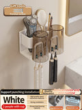Axyaa 3-in-1 Bathroom Organizer: Toothbrush, Toothpaste, Electric Brush Holder Shelf Rack