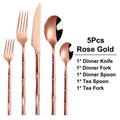 Axyaa Gold Stainless Steel Cutlery Set - 5/10/15/20 Piece Silverware Utensils Mirror Finish