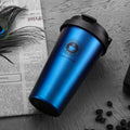 Axyaa Insulated Stainless Steel Travel Coffee Tumbler with Handle and Leak-Proof Lid