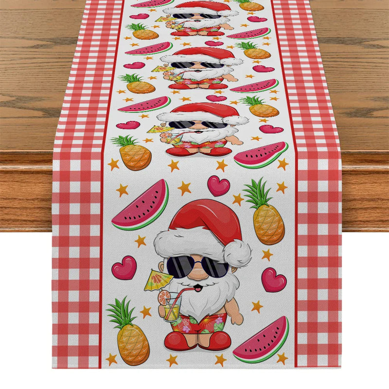 Axyaa Christmas Santa Table Runner for Home Dining Decor