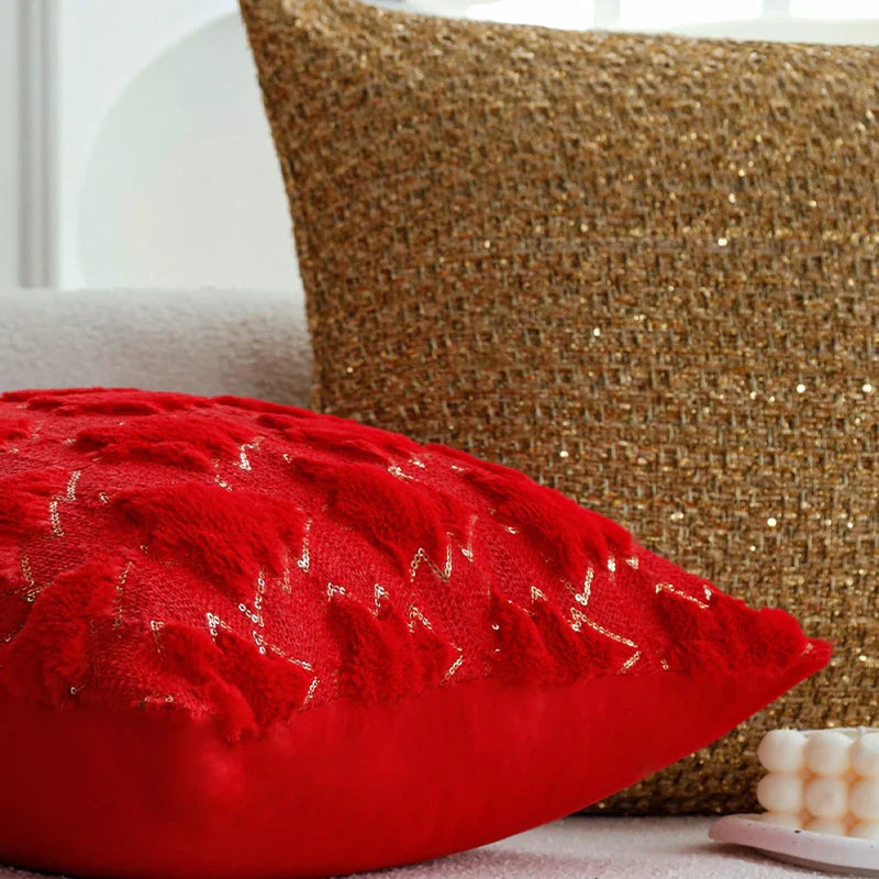Axyaa Christmas Plush Pillow Case Set Home Decor 45x45cm for Living Room