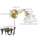 Axyaa Nordic Brass Glass LED Wall Lamp - Vintage Wall Sconce