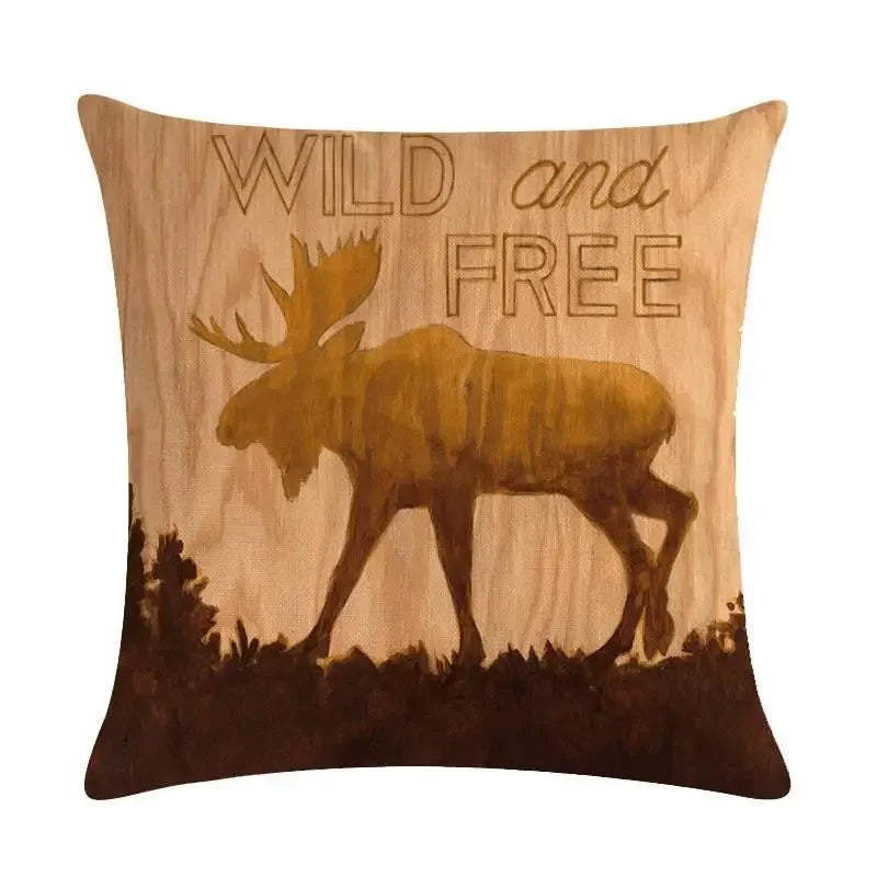 Axyaa Animal Pattern Cotton Linen Cushion Cover 45X45CM for Home Decor
