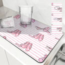 Axyaa Ballet Shoes Desk Drain Pad: Heat Resistant Non-slip Dish Drying Mat