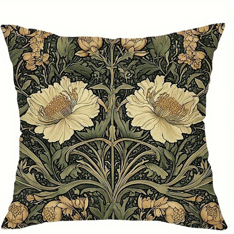 Floral Owl Bird Print Pillowcase for Living Room & Bedroom Decor by Axyaa