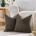 Axyaa Textured Chenille Pillow Cover, Cozy Nubby, Fall Winter Neutral Tones