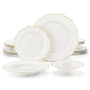 Axyaa Golden Rim White Porcelain Tableware Set for 4/8, 32-Piece Dinnerware Collection