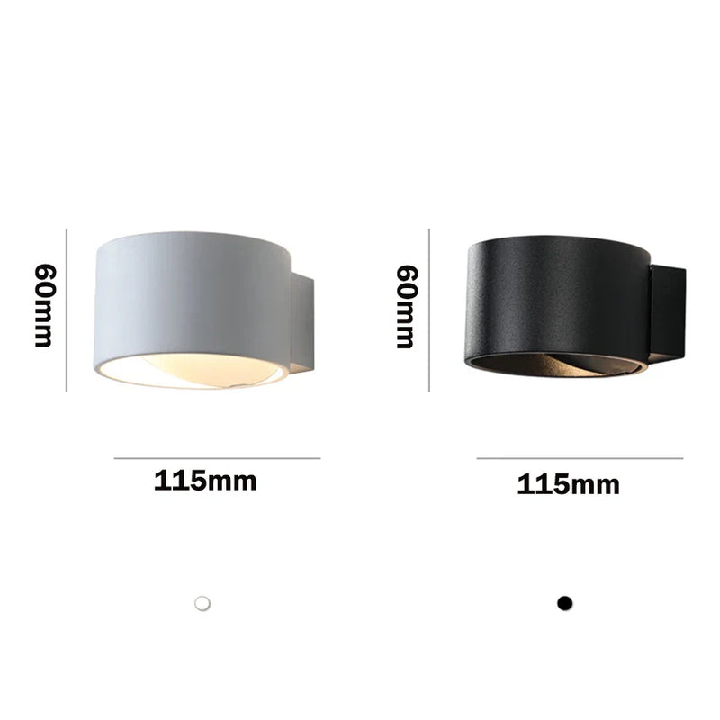 Axyaa Aluminum LED Wall Lamps for Bedroom, Living Room, and Corridor - Round Indoor Wall Lights