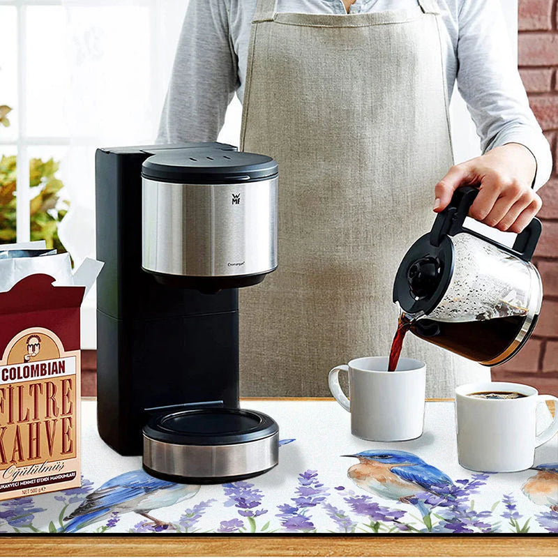 Axyaa Summer Kitchen Draining Mat: Super Absorbent Coffee Dish Drying Pad
