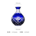Axyaa Edo Kiriko Sake Set: Carved Glass Cup and Decanter, Luxury Sakeware