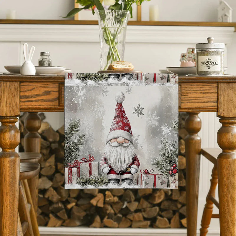 Axyaa Christmas Dwarf Snowflakes Table Runner: Home Wedding Party Centerpieces Decoration