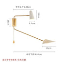 Axyaa Copper Swing Arm Wall Lamp Double Head LED E27 Gold/Black/White - Bedroom Sofas