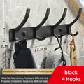 Axyaa Black White Folding Robe Hooks Towel Hanger Wall Rack for Bathroom & Kitchen
