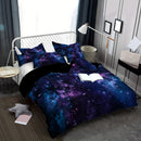 Axyaa Purple Star Galaxy Print Duvet Cover Set - Soft Microfiber Bedding