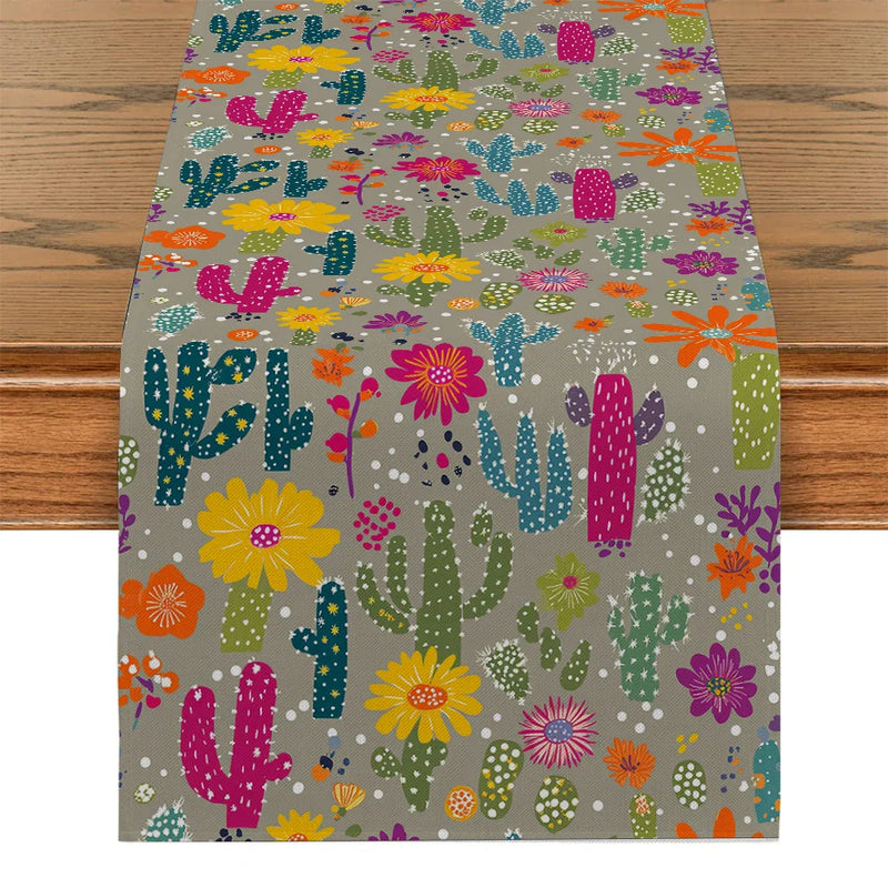 Axyaa Cactus Flower Table Runner for Home and Party Decor
