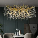 Axyaa Golden Branch Crystal Chandelier for Minimalist Living Room Home Lighting