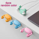 Axyaa Crab Cable Organizer Clip: Self-Adhesive, Cute, Random Color, 4PCS