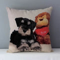 Axyaa Schnauzer Decorative Cushion Cover 45x45cm Cozy Couch Pillow Square Bed Linen Fabric