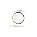 Axyaa Light Luxury Ceramic Dinner Plate for Steaks, Noodles, Fruits, and Dim Sum