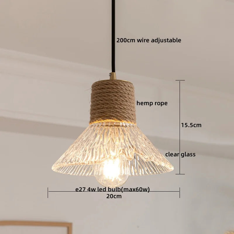 Axyaa Clear Glass LED Pendant Light Chandelier - Home Decor Hanging Lamp