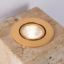 Axyaa White Glass LED Wall Sconce Yellow Travertine Stair Light - Japan Style