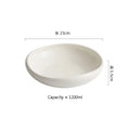 Axyaa White Ceramic Deep Salad Dessert Plate Set