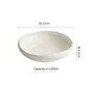 Axyaa White Ceramic Deep Salad Dessert Plate Set